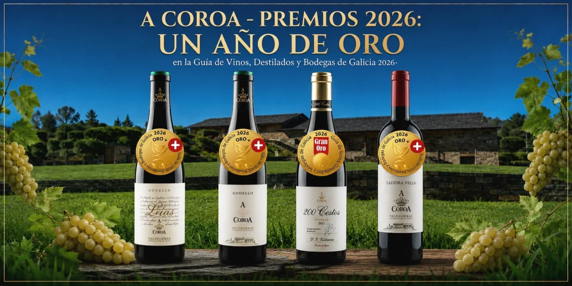 Los vinos A Coroa brillan con medallas de oro en la Guía de Vinos, Destilados y Bodegas de Galicia 2026